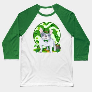 French Bulldog Dog St Patricks Day Irish Leprechaun Baseball T-Shirt